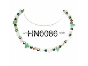 Assorted Colored Semi precious Chip Stone Beads Hematite Beads Stone Chain Choker Fashion Women Necklace